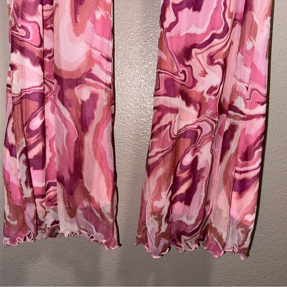 Urban Outfitters Mesh Flared Patterned Pants - Picture 3 of 5